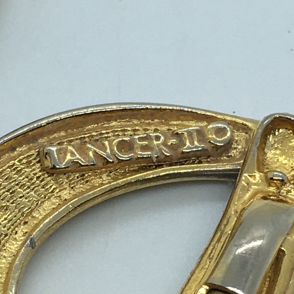 TANCER II Black Enamel and Gold Earrings - Picture 7 of 9